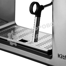 Кофеварка рожковая Kitfort КТ-7515 серебристый, исп. кофе - молотый, 1 л, 1450 Вт, 15 бар