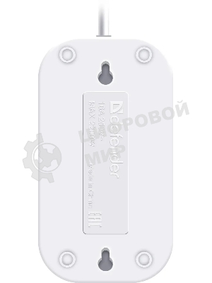 Удлинитель бытовой Defender B220 - 2 роз х 5 м, белый