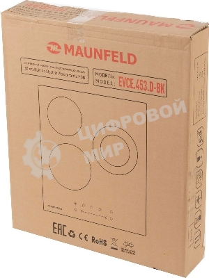Варочная электрическая панель Maunfeld EVCE.453.D-BK, конфорок: 3 шт., стеклокерамика, независимая, черный