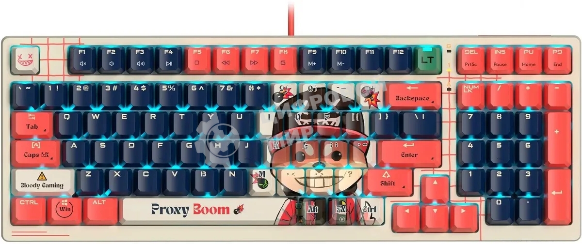 Клавиатура проводная A4Tech Bloody AT98 Proxy Boom USB бежевый/красный