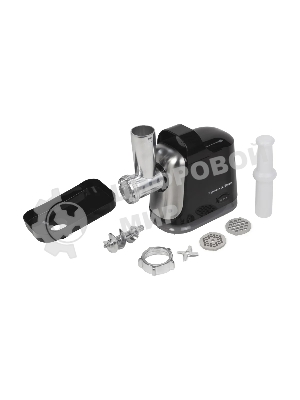 Мясорубка электрическая Zigmund & Shtain ZMG-043 черный, 1500 Вт, 1.5 кг/мин, реверс, защита от перегрузки, насадки - 4