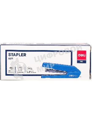 Степлер Deli E0271 Essential N10 (15 листов), ассорти, 50 скоб, закрытый, коробка