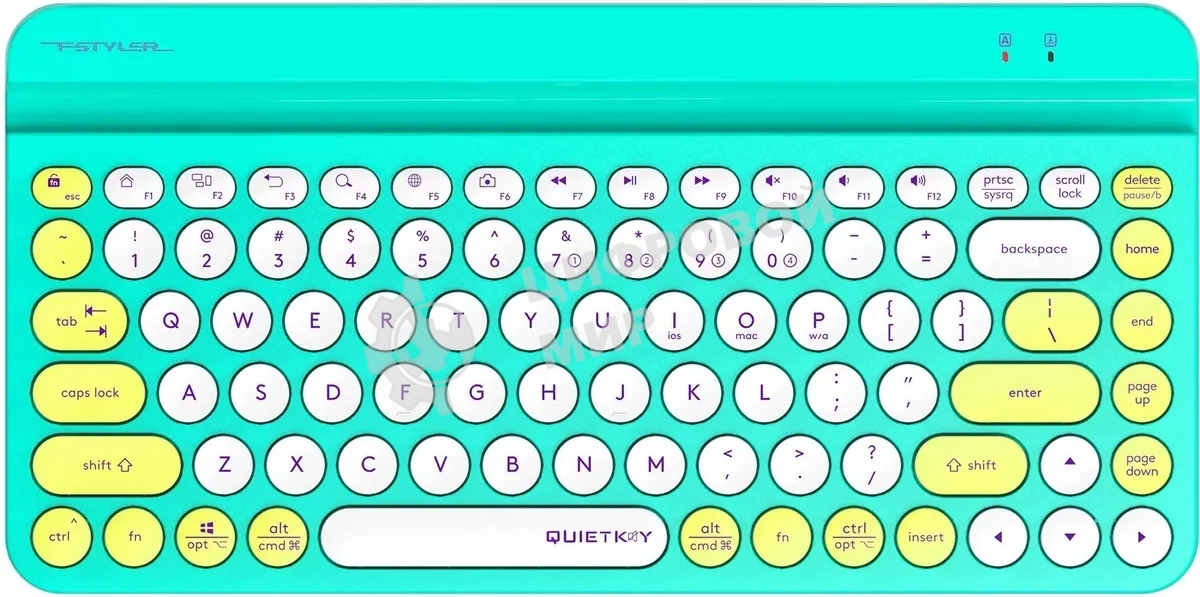 Клавиатура беспроводная A4Tech Fstyler FBK30, USB, Bluetooth/Радиоканал, зеленый