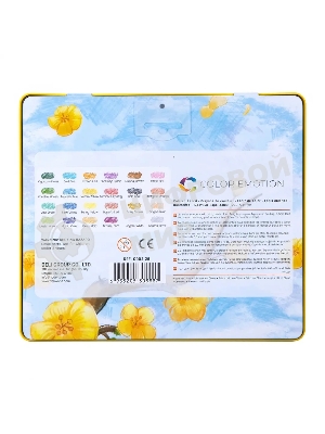 Карандаши цветные Deli EC00225 Color Emotion, трехгранный профиль, липа, 24 цвета, металлическая коробка (24шт)