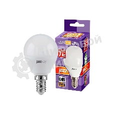 Лампа светодиодная JazzWay PLED-SP-G45 7Вт шар 3000К теплый белый E14 540лм 230В