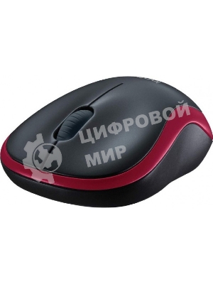 Мышь беспроводная Logitech M185, красный, 1000 dpi, радиоканал, USB, кнопки - 3