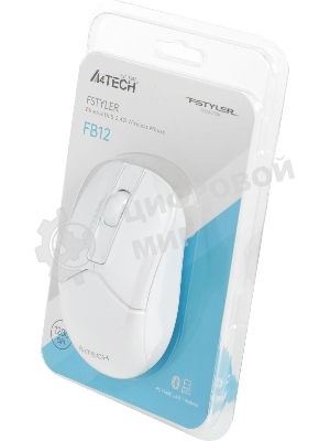 Мышь беспроводная A4Tech Fstyler FB12 белый, 1200 dpi, радиоканал, Bluetooth, USB, кнопки - 3