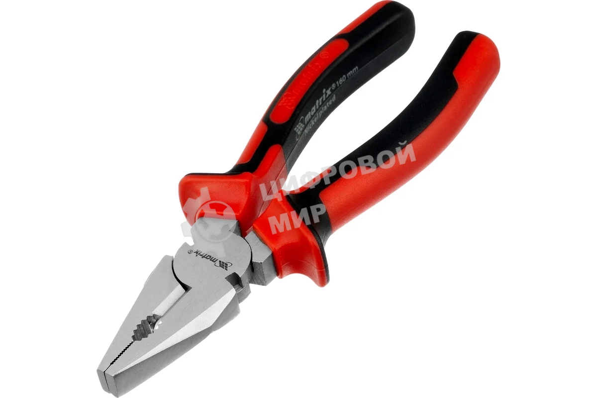 Плоскогубцы Matrix NICKEL 160 мм, никелированные, двухкомпонентные рукоятки