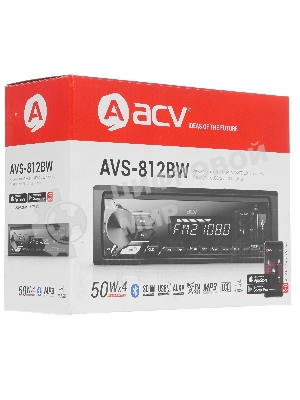 Автомагнитола ACV AVS-812BW, 1 DIN, Bluetooth, USB Type-A, AUX