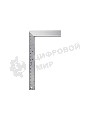 Угольник Denzel стальной, нержавеющая сталь, градуировка, алюминиевое основание, 400 мм