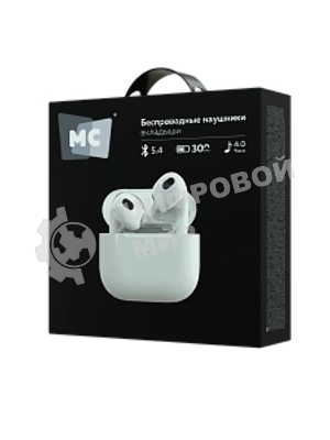 Наушники TWS More Choice БВ11 белый, вкладыши, Bluetooth, сенсорное управление, до 4 ч