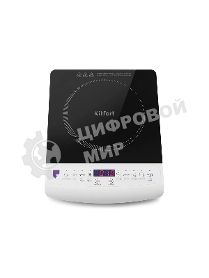 Плита настольная электрическая Kitfort КТ-101 белый/черный, стеклокерамика