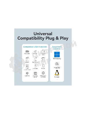 USB-концентратор Vention OTG USB 3.0 на 4 порта серый 1м.