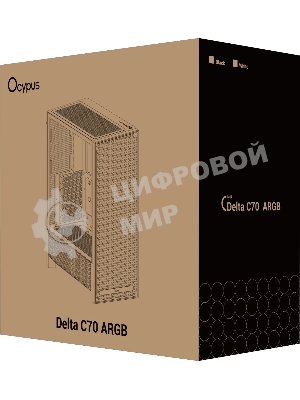 Корпус Ocypus Delta C70 WH ARGB, Midi-Tower, белый, 4 x 120 мм