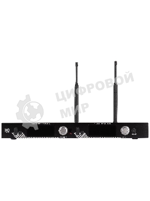 Радиосистема ITC T-521US UHF двухканальная радиосистема с двумя головными микрофонами, LCD дисплей, частотный диапазон 470-510 MHz.