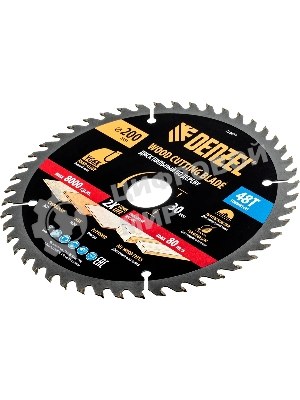 Пильный диск по дереву Denzel ф200 х 30 мм, 48 зубьев