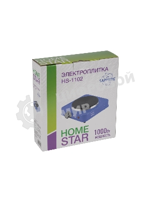 Плита настольная электрическая Homestar HS-1102, 1 конф. сапфир, блин 1000 Вт