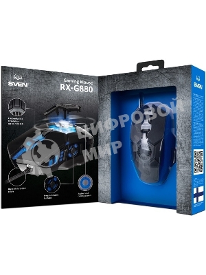 Мышь проводная SVEN RX-G880 черный, 7000 dpi, USB, кнопки - 7