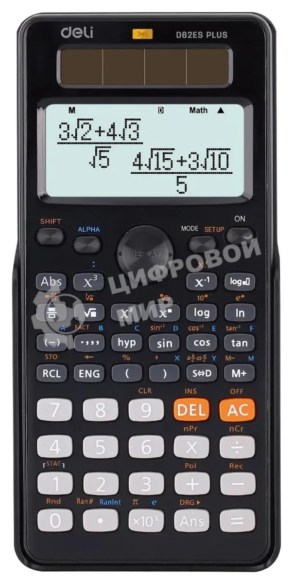 Калькулятор научный Deli ED82ES черный 10+2-разр.