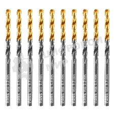 Сверло по металлу Denzel 3,5 мм, HSS-Tin, Golden Tip, 10 шт.