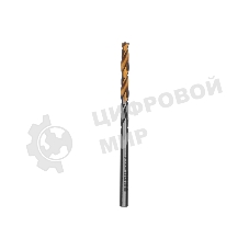 Сверло спиральное по металлу Denzel 4 x 75мм, Р6М5, Golden Tip, многогранная заточка