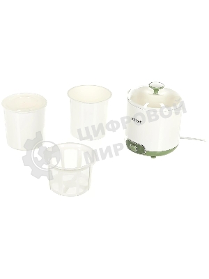 Йогуртница Kitfort KT-2005 20Вт 1б. 1500 мл белый/зеленый