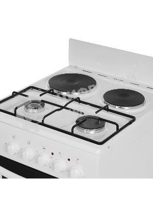 Плита комбинированная Flama RK 2201 W белый, конфорок 2 газовых и 2 электрических, духовка 50 л, 50 см x 85 см x 54 см