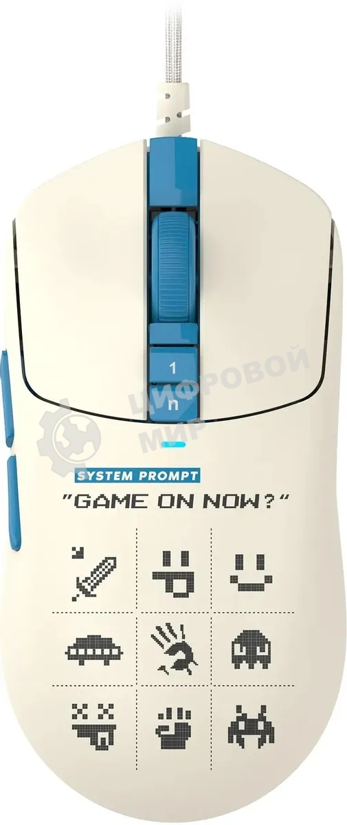 Мышь проводная A4Tech Bloody W72 Ultra Pixels Blue рисунок/бежевый/голубой, 20000 dpi, USB, кнопки - 7