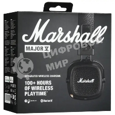 Беспроводные/проводные наушники Marshall Major V черный, накладные, Bluetooth + проводной, беспроводная зарядка, до 100 ч