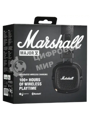 Беспроводные/проводные наушники Marshall Major V черный, накладные, Bluetooth + проводной, беспроводная зарядка, до 100 ч