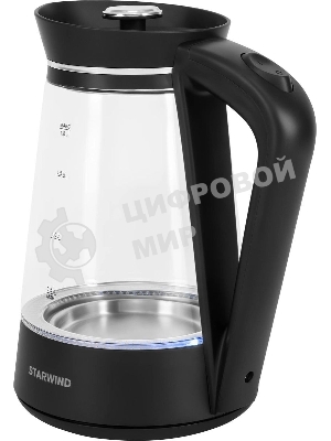 Чайник электрический Starwind SKG2116 1.8 л, 1700 Вт, черный/прозрачный корпус: стекло