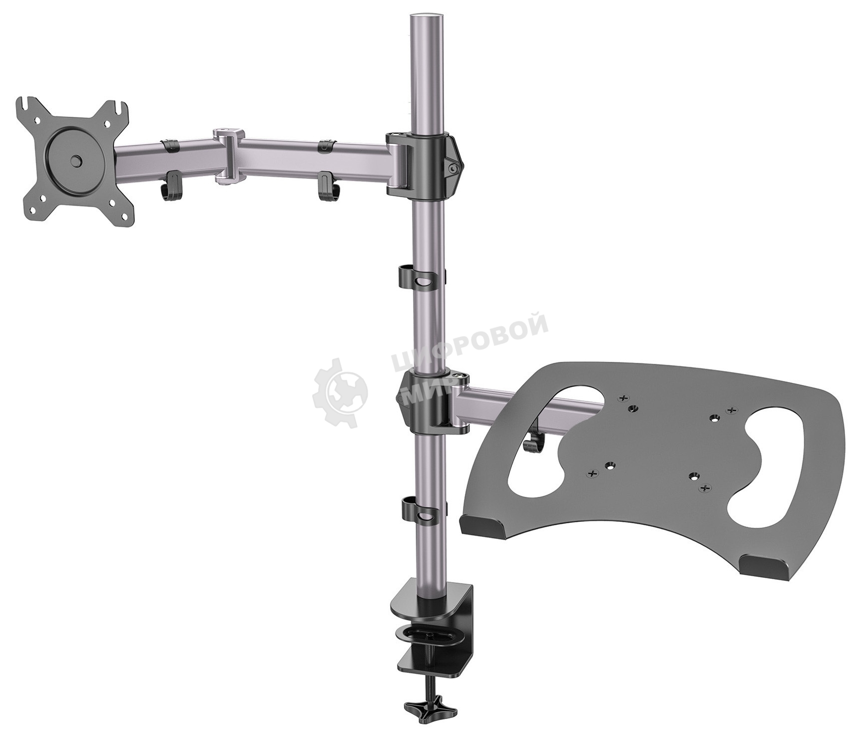 Кронштейн для монитора/ноутбука Cactus CS-VM-LH07-AL серебряный 13