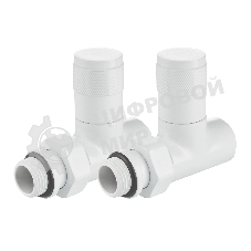 Набор дизайн-вентилей Royal Thermo PIANO, прямой (белый) 1/2