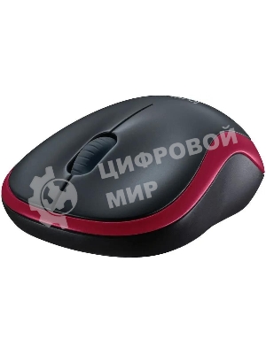 Мышь беспроводная Logitech M185, красный, 1000 dpi, радиоканал, USB, кнопки - 3