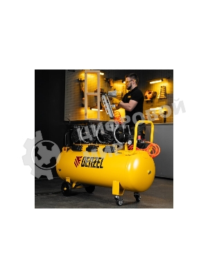 Компрессор безмасл. малошумн. Denzel DLP-4500/150, 4,5 кВт, 3х1,5 кВт,150 л, 2850 об/мин,750 л/мин