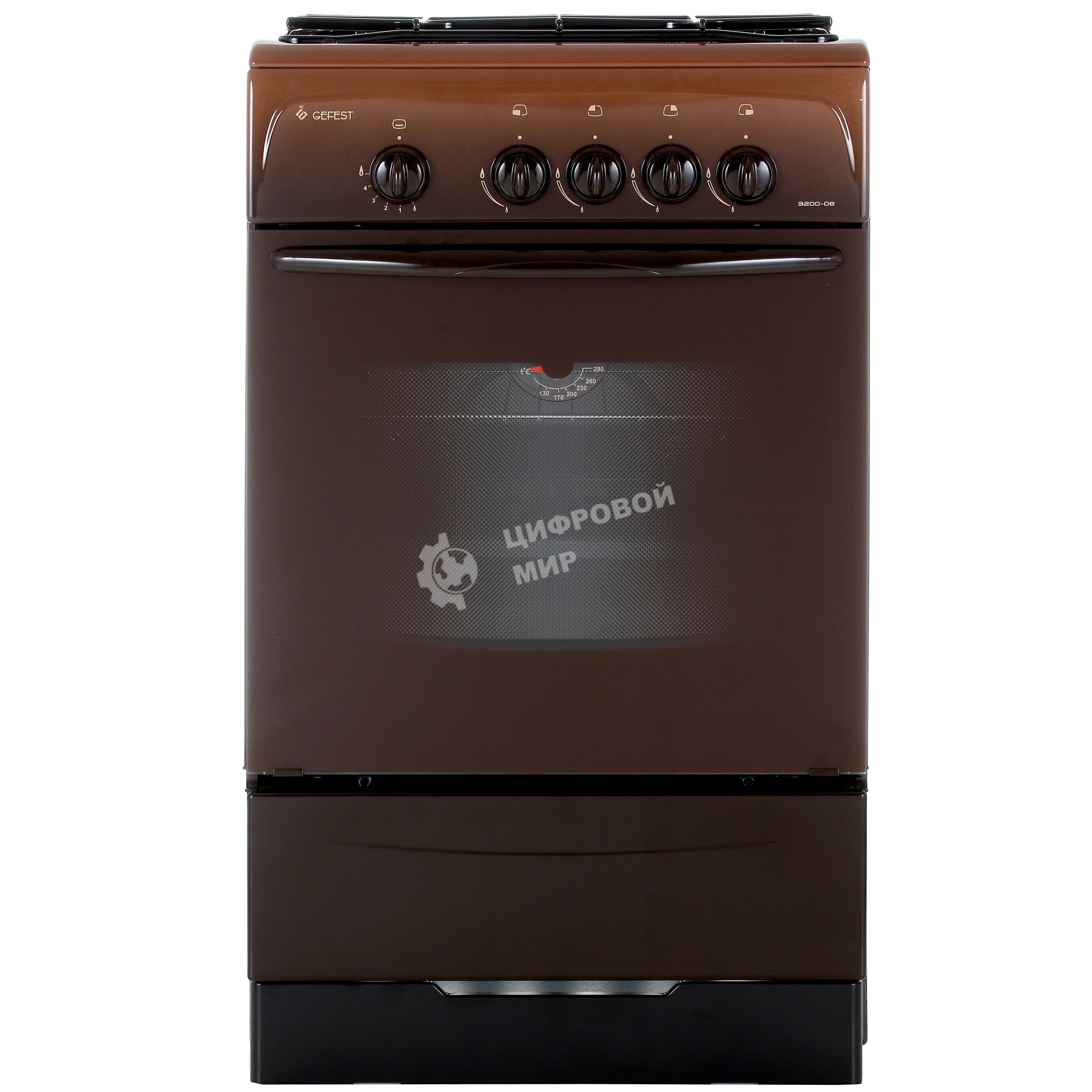 Плита газовая Gefest ПГ 3200-08 К43 коричневый, конфорок 4 шт, духовка 42 л, 50 см x 85 см x 53 см