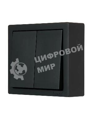 Выключатель 2-клав. LETO черный бархат LEZARD 752-4200-101