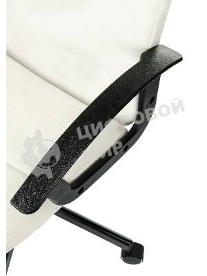 Кресло компьютерное Бюрократ Triest Fabric молочный Velvet 20 крестов. металл черный