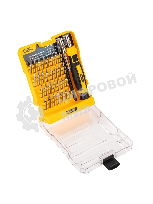 Набор прецизионных отвертокDeli DL1033D 33 предмета Материал Cr-V. Пластиковый кейс.