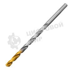 Сверло спиральное по металлу Denzel 7,0 х 156 мм, Р6М5, Golden Tip, удлиненное