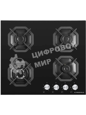 Газовая варочная панель Maunfeld EGHG.64.23CB/G, 4 конфорки, закаленное стекло, черный
