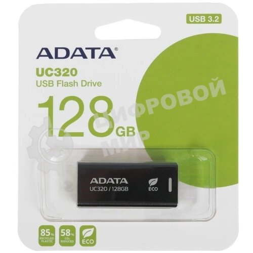 Флешка USB ADATA UC320 (UC320-128G-RBK/BK), 128Gb, USB 3.2, R/W 100/30, черный