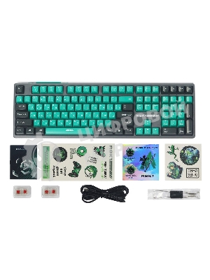 Клавиатура Raskat KM004 проводная, USB Type-A, зелёный/серый