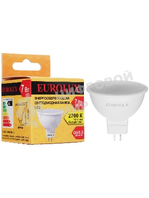 Лампа светодиодная EUROLUX LL-E-MR16-7W-230-2,7K-GU5.3