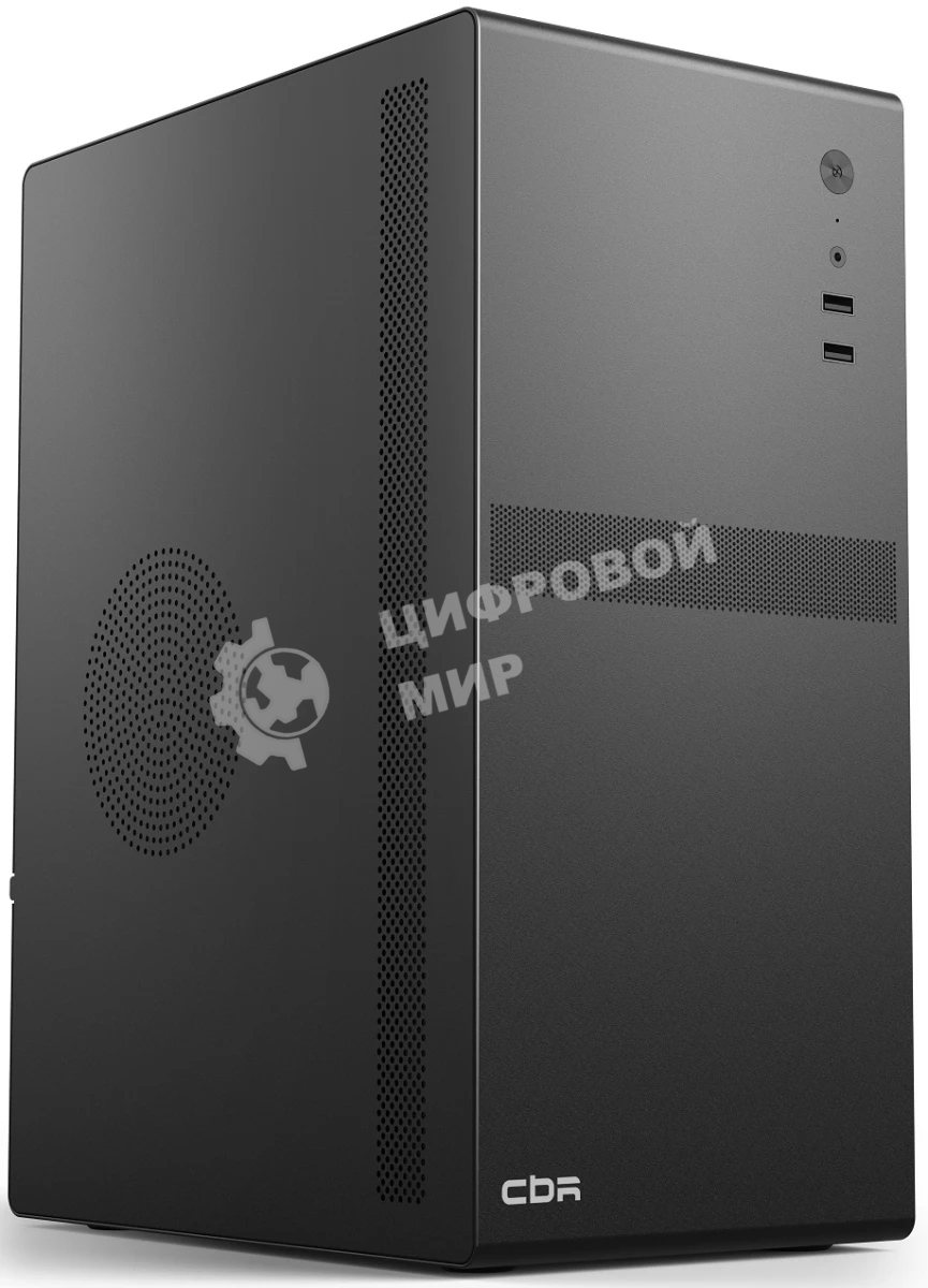 Компьютерный корпус CBR mATX Minitower V201, без БП, 2хUSB 2.0, HD Audio+Mic, черный PCC-MATX-V201-WPSU