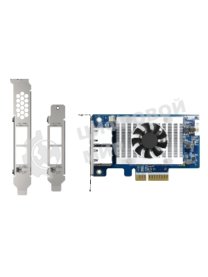 Сетевая карта QNAP QXG-10G2T-X710 LAN Expansion Card, PCIe Gen 3, Two 10GbE (10G/5G/2.5G/1G/100M)) Ports with SR-IOV and iSCSI, Block-based, Supports Multiple Virtual Disk Modes