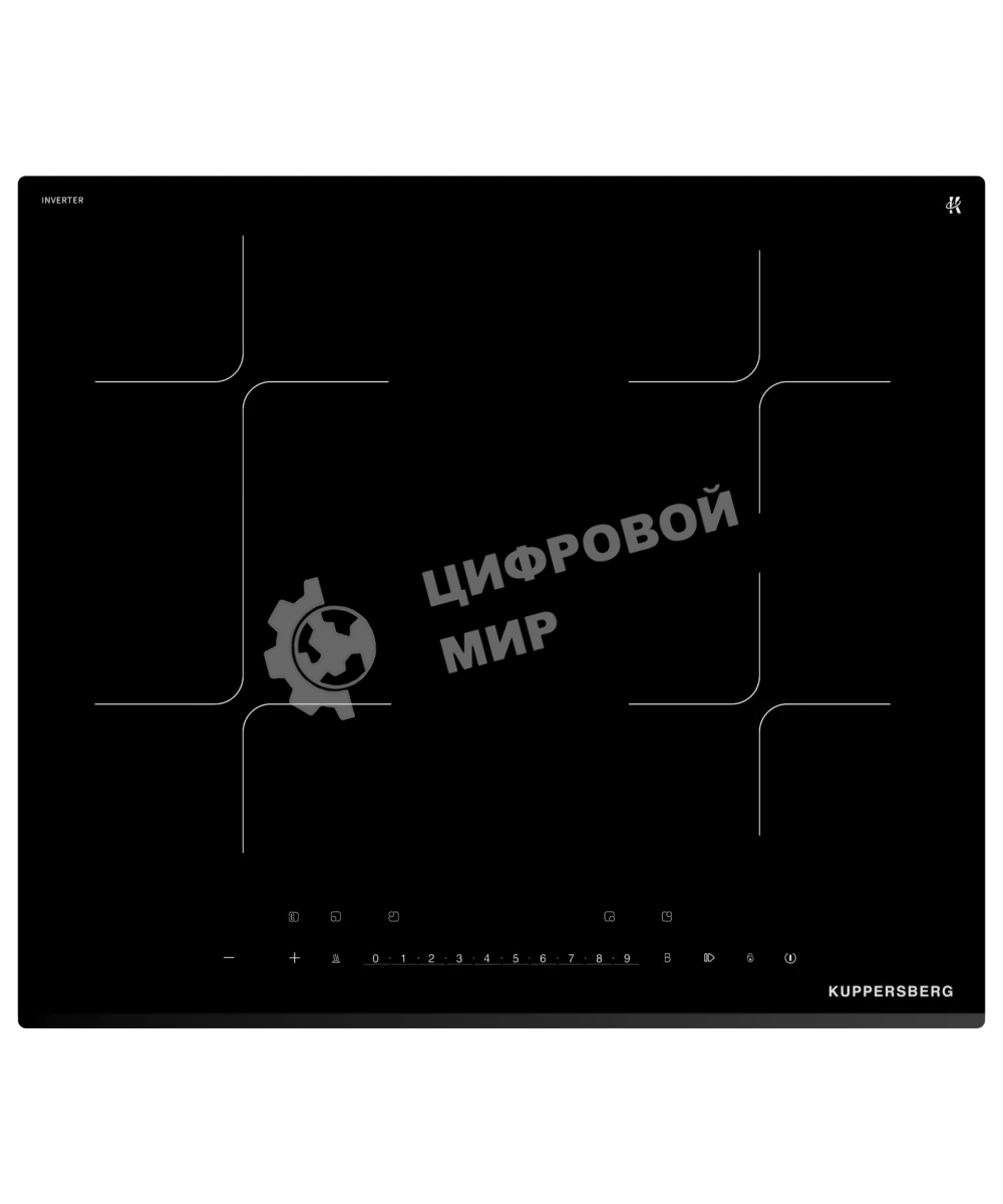 Варочная поверхность Kuppersberg/Варочная поверхность Kuppersberg, индукция, High-Tech, 9 уровней мощности, inverter, таймер, пауза, Booster, автоматическое отключение, Flexi-zone, слайдерное управление, поддержание тепла, черный