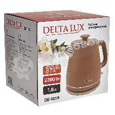 Чайник электрический Delta LUX DE-1019 (1,8 л, металл/пластик) коричневый