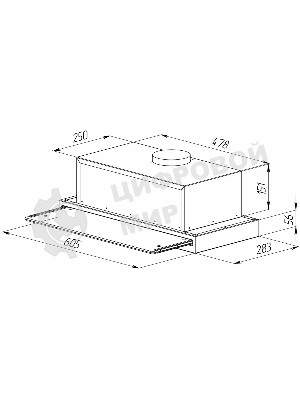 Вытяжка встраиваемая Zigmund & Shtain K 015.6 W белый, 60 см, 750 куб. м/ч, 52 дБ