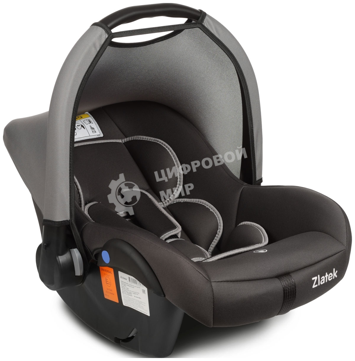 Автокресло ZLATEK KRES4037 Колибри Lux гр.0+, т.серый